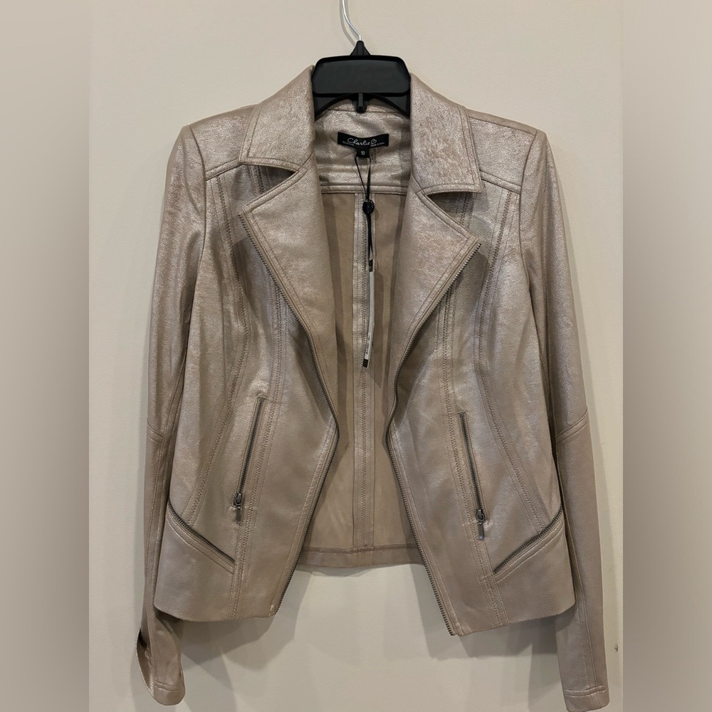 CHARLIE B Tan Spandex Jacket